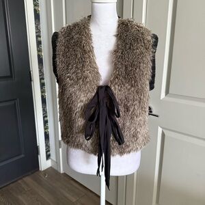 Vintage Y2K Juicy Couture Cashmere and Wool Faux Fur Sweater Vest Size L